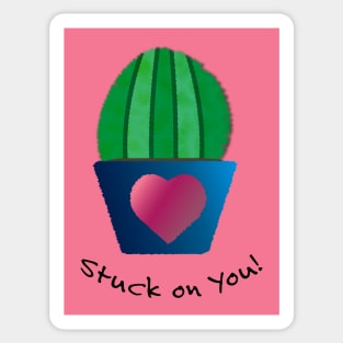 Cactus Pun Stuck on You Sticker